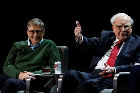 FILE PHOTO: Bill Gates and Warren Buffett are pictured in