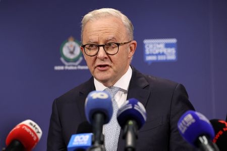 Australian PM Albanese holds a press conefrence at NSW Police