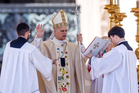 Pope Leo XIV leads the Easter Mass in St. Peter's