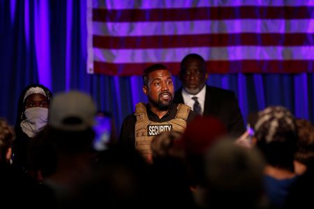 FILE PHOTO: Rapper Kanye West holds his first rally in