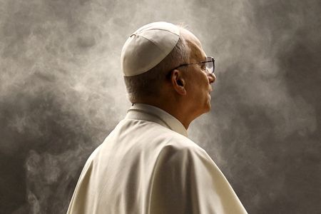 FILE PHOTO: Pope Leo XIV presides over Prayer Vigil and