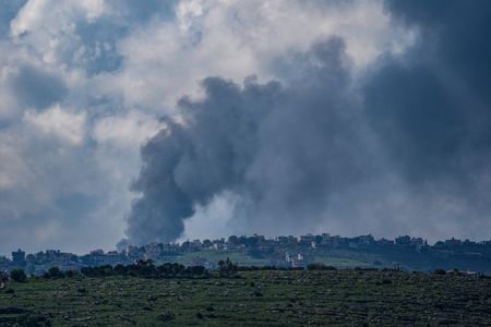 Smoke following an Israeli strike in Bint Jbeil, southern Lebanon,