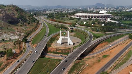 A drone view of The Abuja City Gate
