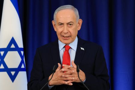 Israeli Prime Minister Benjamin Netanyahu holds a press conference, amid