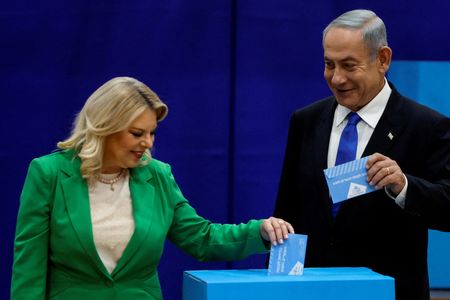 FILE PHOTO: Former Israeli Prime Minister Netanyahu casts his ballot