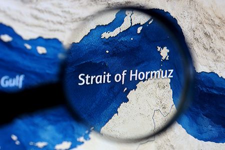 FILE PHOTO: Illustration shows map showing the Strait of Hormuz