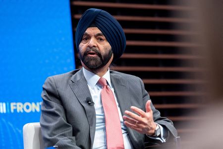 FILE PHOTO: World Bank President Ajay Banga speaks at Atlantic
