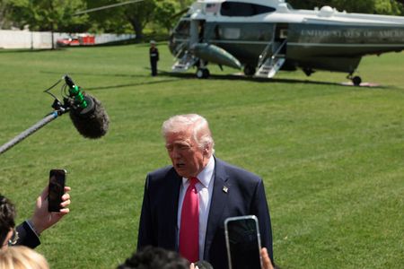 U.S. President Donald Trump departs the White House for Las