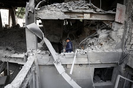 Aftermath of a strike in Tehran