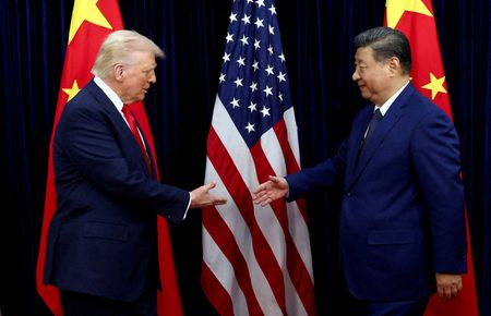 FILE PHOTO: U.S. President Donald Trump meets with Chinese President