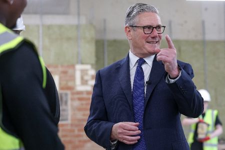 British PM Starmer meets with construction apprentices in London