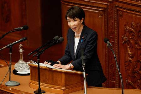 Japan's Prime Minister Takaichi delivers her policy speech in the