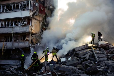 Aftermath of Russian missile and drone strikes, in Kyiv