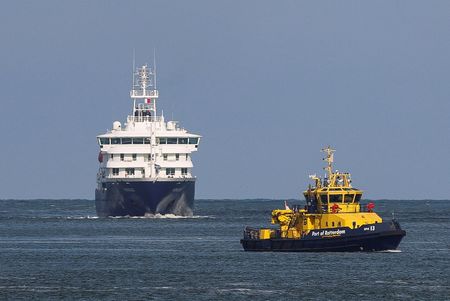Cruise ship MV Hondius arrives at the Port of Rotterdam