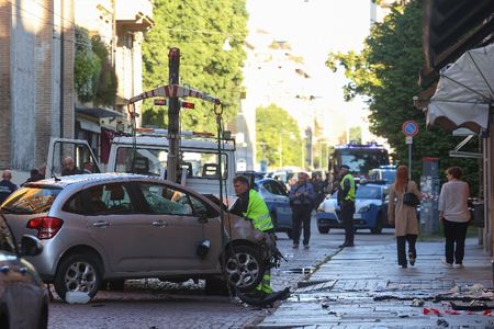 Several injured after car drives into pedestrians in Italian city