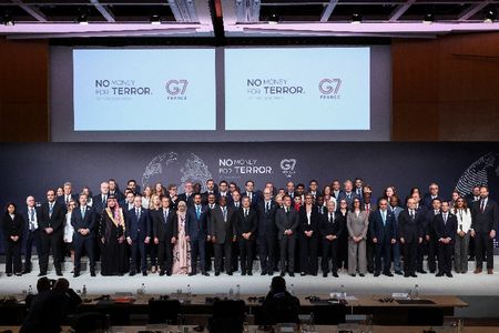 French President Macron attends 'No Money for Terror' conference, in