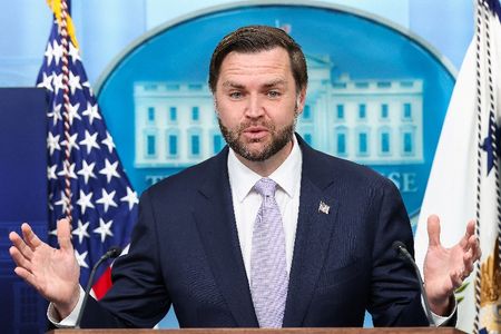 U.S. Vice President JD Vance holds a press briefing at