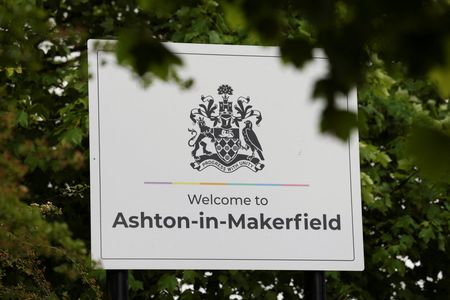 A view of a welcoming sign, ahead of the Makerfield