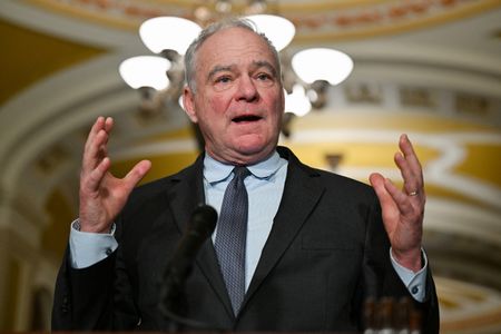 U.S. Senate Democratic leaders hold press conference following weekly policy