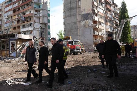 Aftermath of a Russian missile and drone attack in Kyiv
