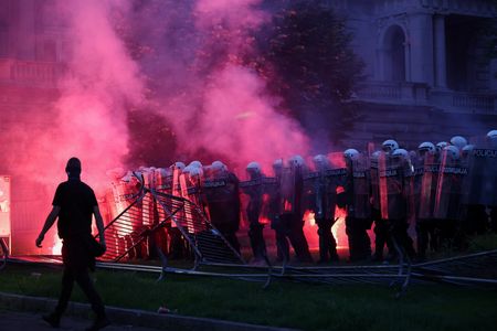 Student-led protest demanding snap parliamentary elections, in Belgrade