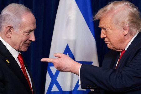 FILE PHOTO: U.S. President Trump meets Israeli PM Netanyahu at