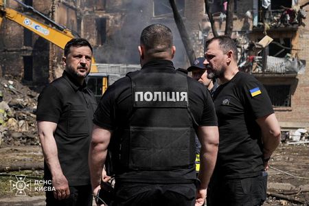 Aftermath of a Russian missile and drone attack in Kyiv