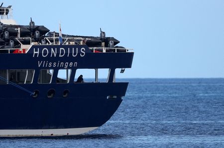 FILE PHOTO: The cruise ship MV Hondius, affected by a