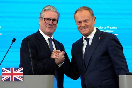 FILE PHOTO: British Prime Minister Keir Starmer visits Poland