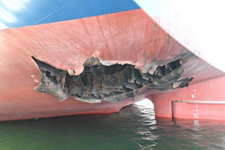 FILE PHOTO: South Korean ship in Hormuz hit by unidentified