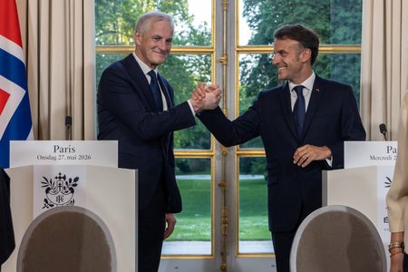 Norway's Prime Minister Jonas Gahr Stoere visits France