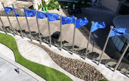 FILE PHOTO: Drone view of the European Commission headquarters in