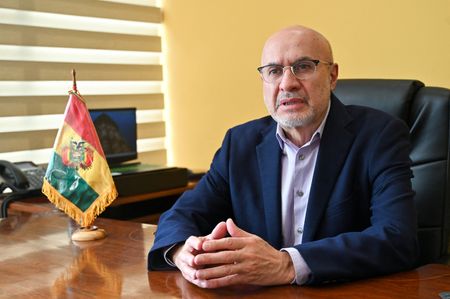 Bolivia’s Presidency Minister Jose Luis Lupo speaks to Reuters, in