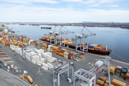 Shipping containers at the Port of Montreal