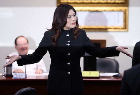 Cheng Li-wun, chairperson of the Kuomintang (KMT), Taiwan's largest opposition