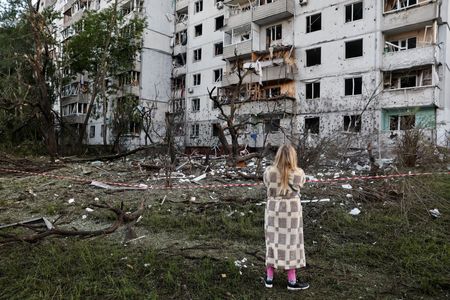 Aftermath of a Russian missile and drone attack in Kyiv