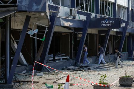 Aftermath of a Russian missile and drone attack in Kyiv