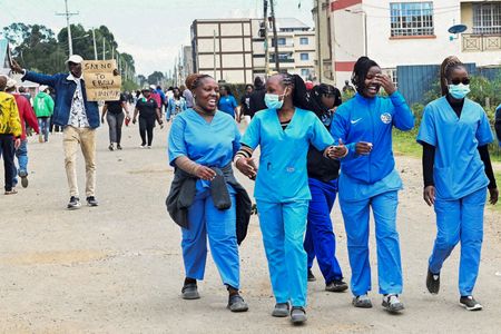 FILE PHOTO: Protests against a U.S. Ebola quarantine plan in