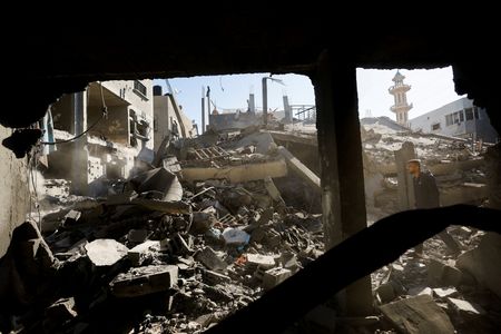 Aftermath of an Israeli strike on a house in Zawayda