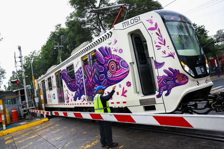 Painted axolotls decorate Mexico City ahead of FIFA World Cup