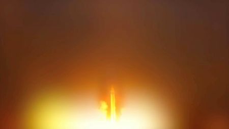 An Iranian missile is launched from a location given as