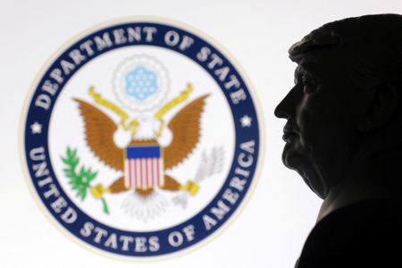 Illustration shows 3D-printed miniature model of U.S. President Trump and