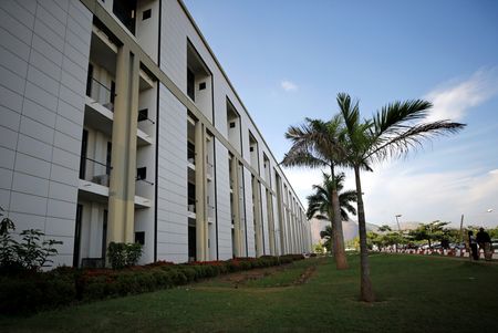A view shows part of the parliament house in Abuja