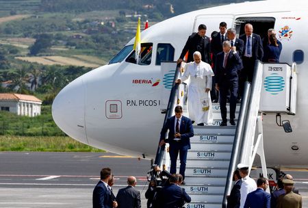 Pope Leo XIV departs at the end of his apostolic