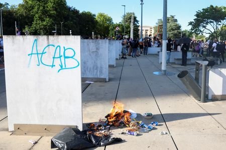 Protest against the upcoming G7 summit in Evian-les-Bains in France,