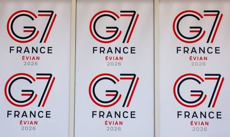 FILE PHOTO: G7 logos are pictured on the pier ahead