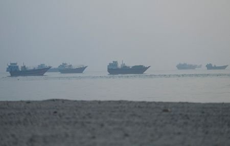 Vessels at the Strait of Hormuz, as seen from Musandam