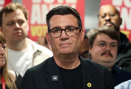 Greater Manchester mayor and Labour candidate Andy Burnham delivers a
