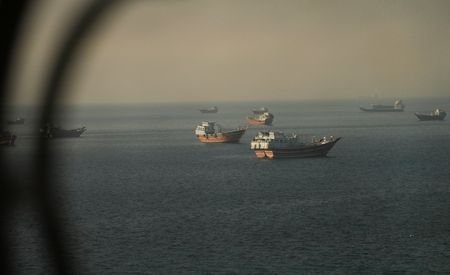 Vessels at the Strait of Hormuz, as seen from Musandam