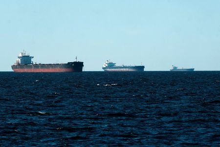 FILE PHOTO: Russia's shadow fleet vessels in unofficial anchorage area